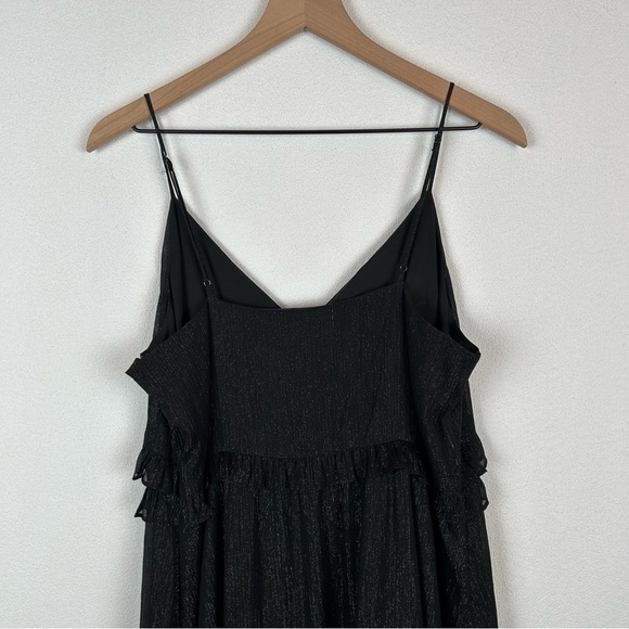 NWT Madewell Black Shimmer Ruffle Cami Dress 12 - Picture 8 of 12